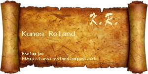 Kunos Roland névjegykártya